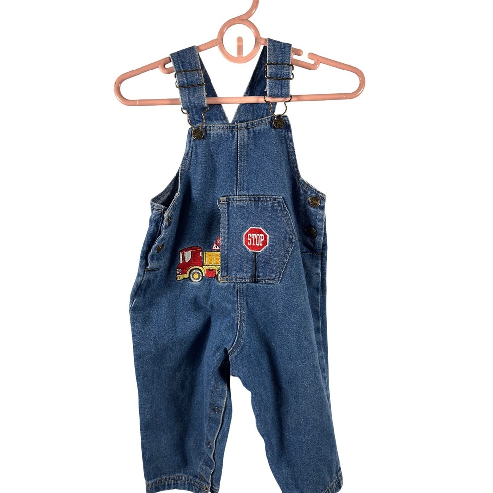 Small Steps Denim Overalls 18M Blue Construction‎ Truck Kids